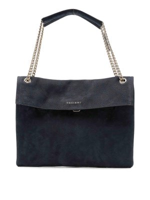 ORCIANI: shopper - Borsa a tracolla blu navy con catena
