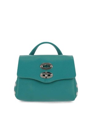 ZANELLATO: totes bags - Turquoise compact top-handle bag