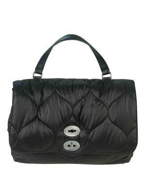 ZANELLATO: totes bags - Black compact quilted flap bag