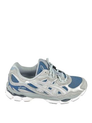 ASICS: trainers - Blue and grey panelled sneakers