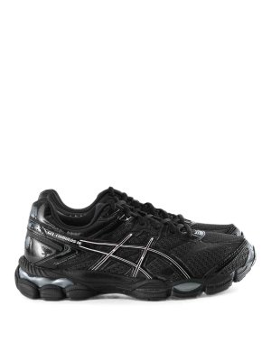 ASICS: trainers - Black panelled lace-up sneakers