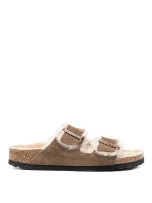BIRKENSTOCK: sandals - Light beige Arizona buckle sandals