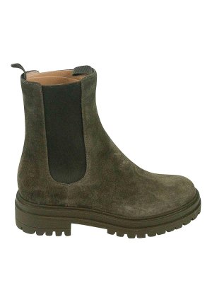 Gianvito Rossi: boots - Olive green Chelsea boots
