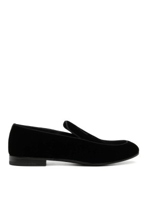 GIORGIO ARMANI: flat shoes - Black slip-on loafers