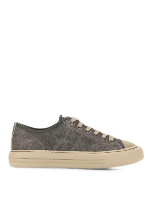 HOGAN: flat shoes - Grey low-top sneakers