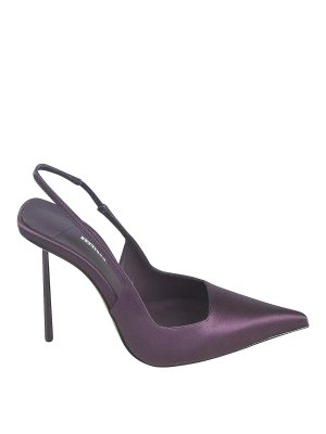 Le Silla: sandals - Purple pointed-toe slingback pumps