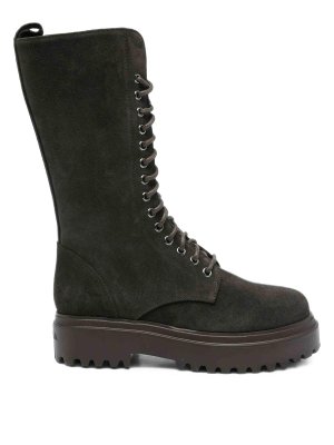 Le Silla: sandals - Dark lace-up knee-high boots