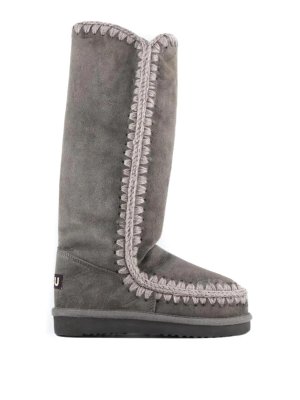 MOU: boots - Charcoal knee-high stitched boots