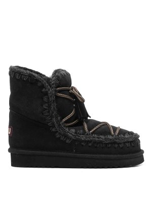 MOU: boots - Black lace-up stitched ankle boots