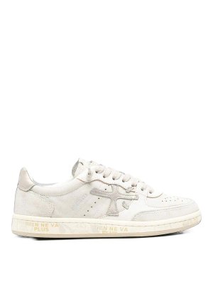 PREMIATA: sneakers - Sneakers bianche in stile tennis