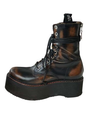 R13: boots - Dark platform lace-up combat boots