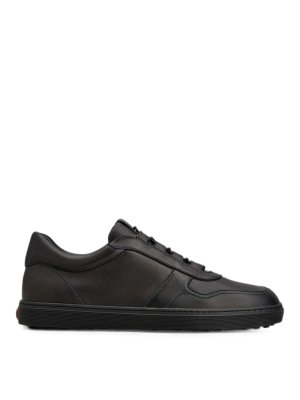 TOD'S: flat shoes - Black tonal low-top sneakers