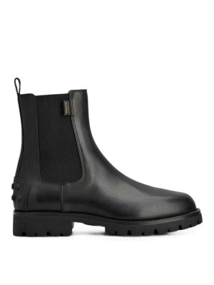 TOD'S: flat shoes - Black Chelsea ankle boots