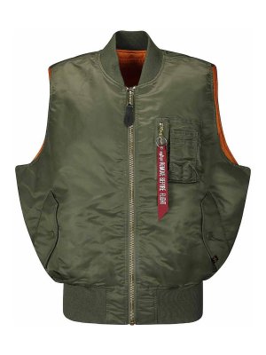 ALPHA INDUSTRIES: padded jackets - Army green padded vest