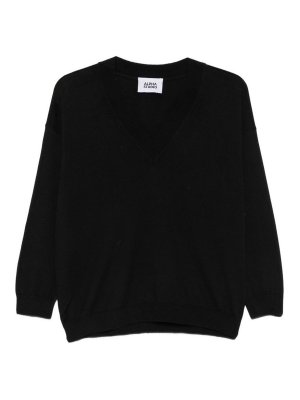 ALPHA STUDIO: Strickpullover mit V-Ausschnitt - V-Pullover - Schwarz