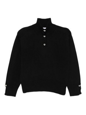 ALPHA STUDIO: maglia a collo alto e polo - Maglione a collo alto in lana nera