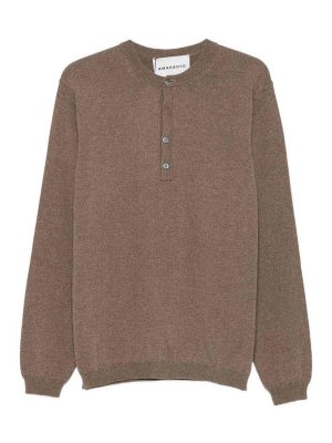 AMARANTO: Strickpullover mit Rundhalsausschnitt - Rundhalspullover - Braun