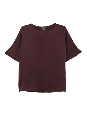 ANTONELLI FIRENZE: Tops & Tank tops - Brown satin-finish top by angiolieri