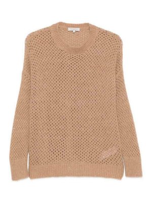 ANTONELLI FIRENZE: crew necks - Camel-colored open-knit sweater