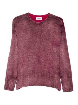 AROVESCIO: Strickpullover mit Rundhalsausschnitt - Rundhalspullover - Dunkelrot