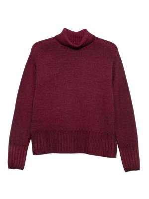 AROVESCIO: Strickpullover mit Rundhalsausschnitt - Rundhalspullover - Dunkelrot