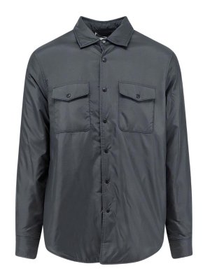ASPESI: padded jackets - Padded grey long-sleeve shirt