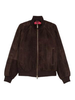BARACUTA: bombers - Chocolate suede bomber jacket