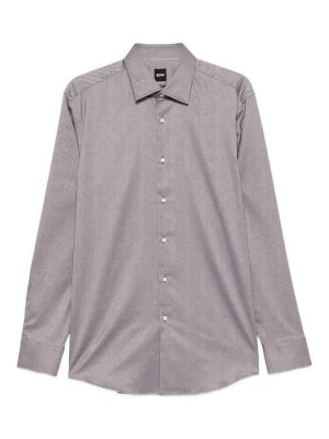 Hugo Boss: shirts - Long-sleeved cotton shirt