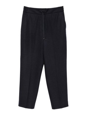 CIRCOLO 1901: casual trousers - Blue wool trousers with drawstring waist