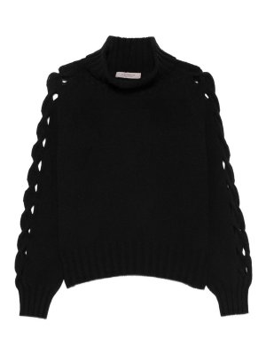 D.EXTERIOR: maglia collo rotondo - Maglione a collo alto nero in misto lana