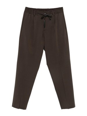 DANIELE ALESSANDRINI: casual trousers - Brown trousers with a drawstring waist