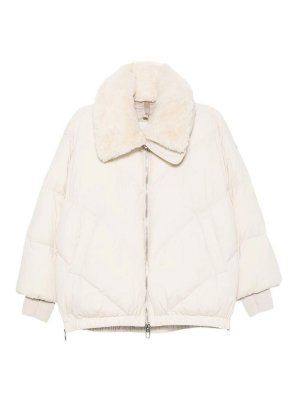 DUNO: padded jackets - Cream-colored short down jacket