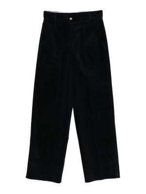 FORTE FORTE: pantaloni casual - Pantaloni di velluto a coste blu