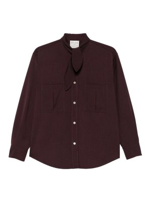 FORTE FORTE: camicie - Camicia classica marrone con fiocco al collo