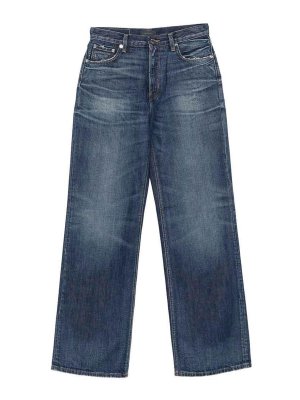 HAIKURE: jeans dritti, a sigaretta - Jeans blu a gamba larga coreani