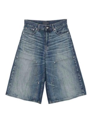 HAIKURE: pantaloni shorts - Bermuda blu a gamba larga, modello Legacy