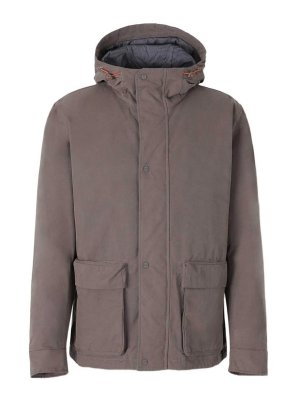 HERNO: casual jackets - Sub-zero taupe technical hooded jacket