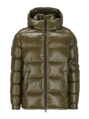 HERNO: padded jackets - Short military green down jacket