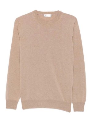 Kangra Cashmere: Strickpullover mit Rundhalsausschnitt - Rundhalspullover - Beige
