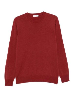 Kangra Cashmere: crew necks - Red wool-cashmere blend crew-neck sweater