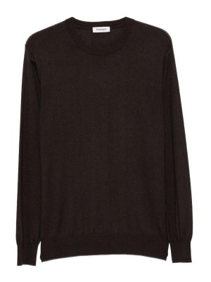Kangra Cashmere: crew necks - Black silk-cashmere blend crew-neck sweater