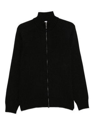 Kangra Cashmere: cardigans - Black virgin wool cardigan
