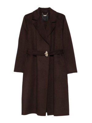 Liu Jo: cappotti al ginocchio - cappotto avvolgente marrone con cintura