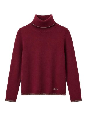 Liu Jo: Strickpullover mit Rundhalsausschnitt - Rundhalspullover - Rot