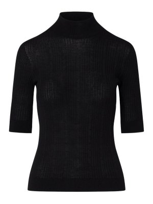 Liu Jo: maglia collo rotondo - Maglione a collo alto in lana nera