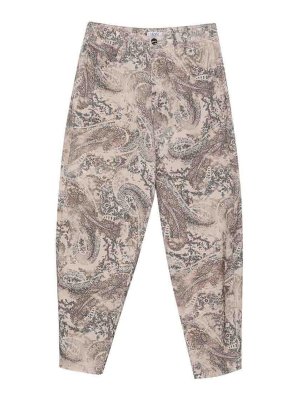 Liu Jo: casual jackets - Beige paisley corduroy trousers