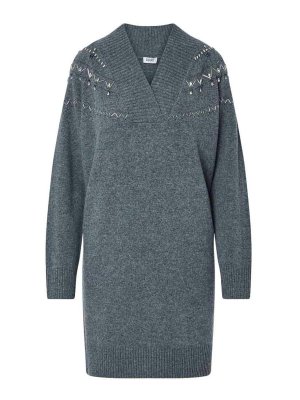 Liu Jo: cappotti corti - Abito corto grigio in maglia di lana