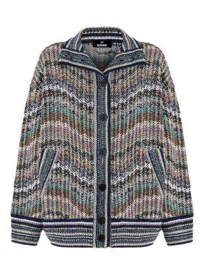 MISSONI: cardigan - Cardigan multicolore nei toni del blu