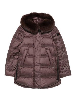 PEUTEREY: padded jackets - Takan brown quilted down jacket