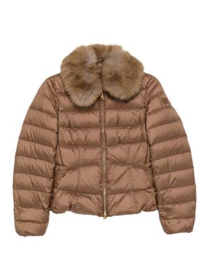 PEUTEREY: casual jackets - Brown quilted zip-up Jisk jacket